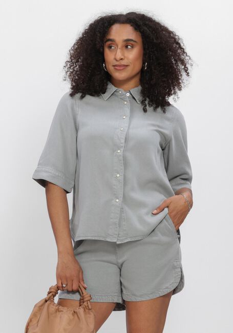 Blaue OBJECT Blusen OBJFRAME 2/4 RE DENIM TOP NOOS - large