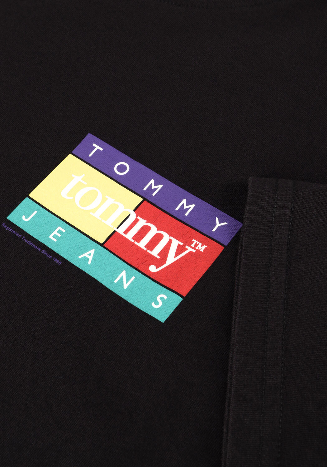 Schwarze TOMMY JEANS T-shirt TJM REG POP COLOR FLAG - large