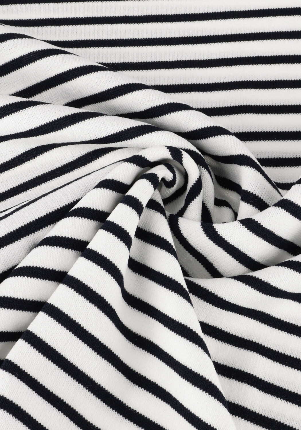 Blaue JANSEN AMSTERDAM Top KIM TOP K 136 STRIPE SHORT PUFFED SLEEVE - large