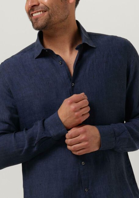Dunkelblau GENTI Casual-Oberhemd LINNEN S7054-1120 - large