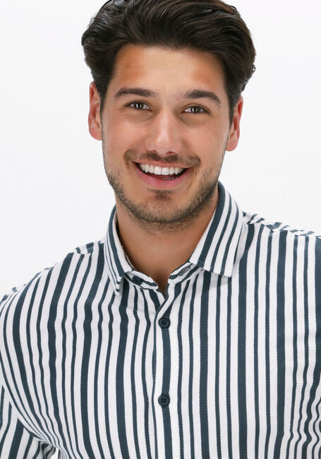 Nicht-gerade weiss CAST IRON Casual-Oberhemd SHORT SLEEVE SHIRT KNITTED STRIPE WITH STRUCTURE - large