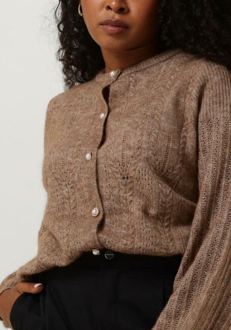 Braune OBJECT Pullover OBJOPHELIA L/S KNIT CARDIGAN REP - large