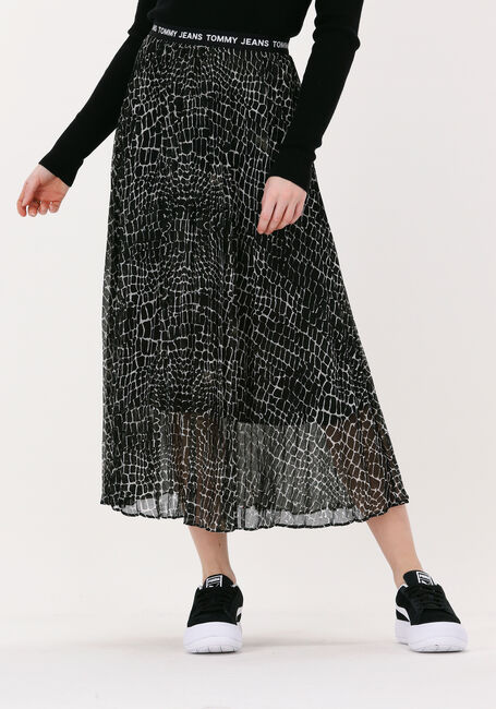 Schwarze TOMMY JEANS Midirock TJW PRINTED MIDI SKIRT - large