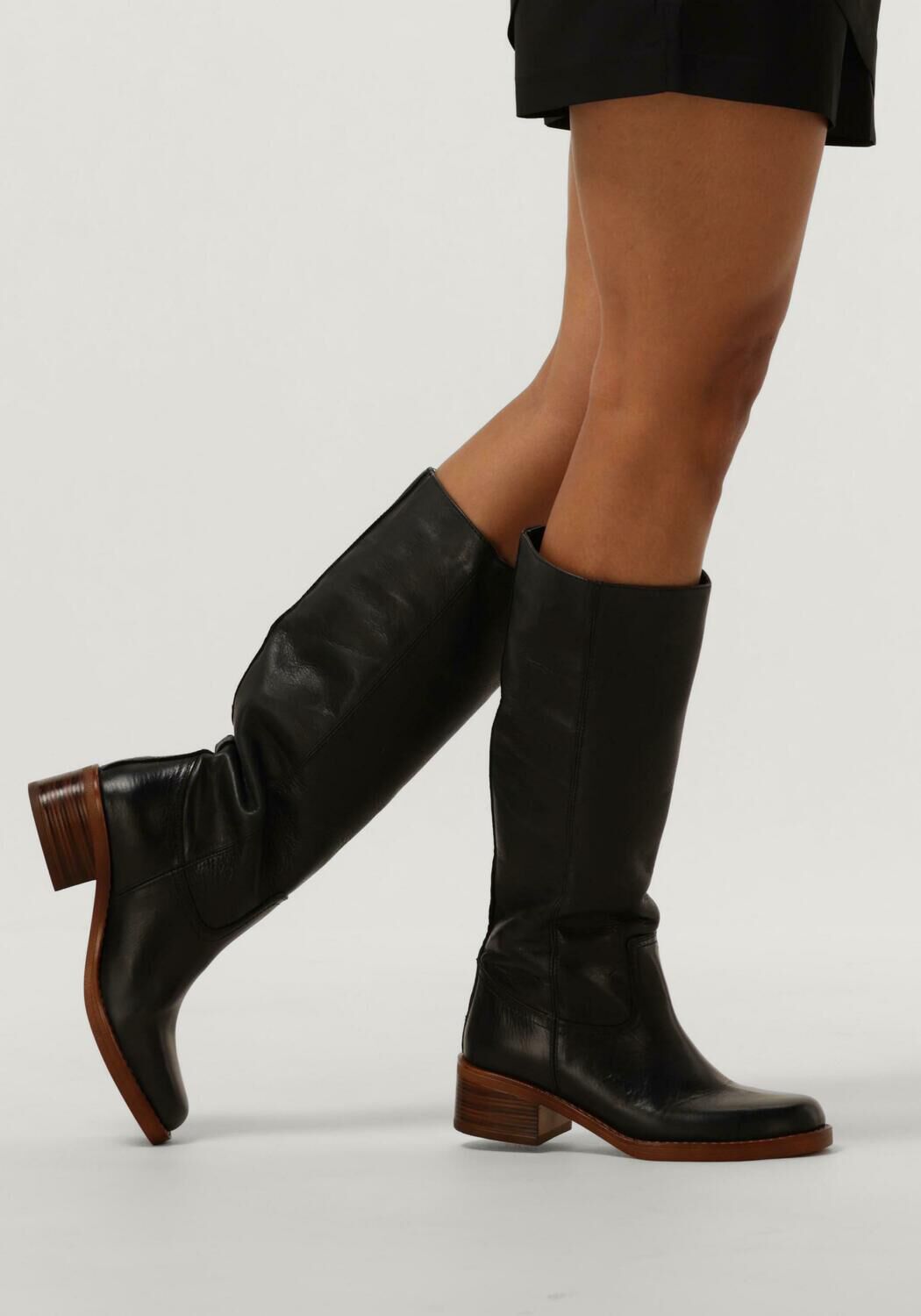 Schwarze NOTRE-V Hohe Stiefel A01006 - large