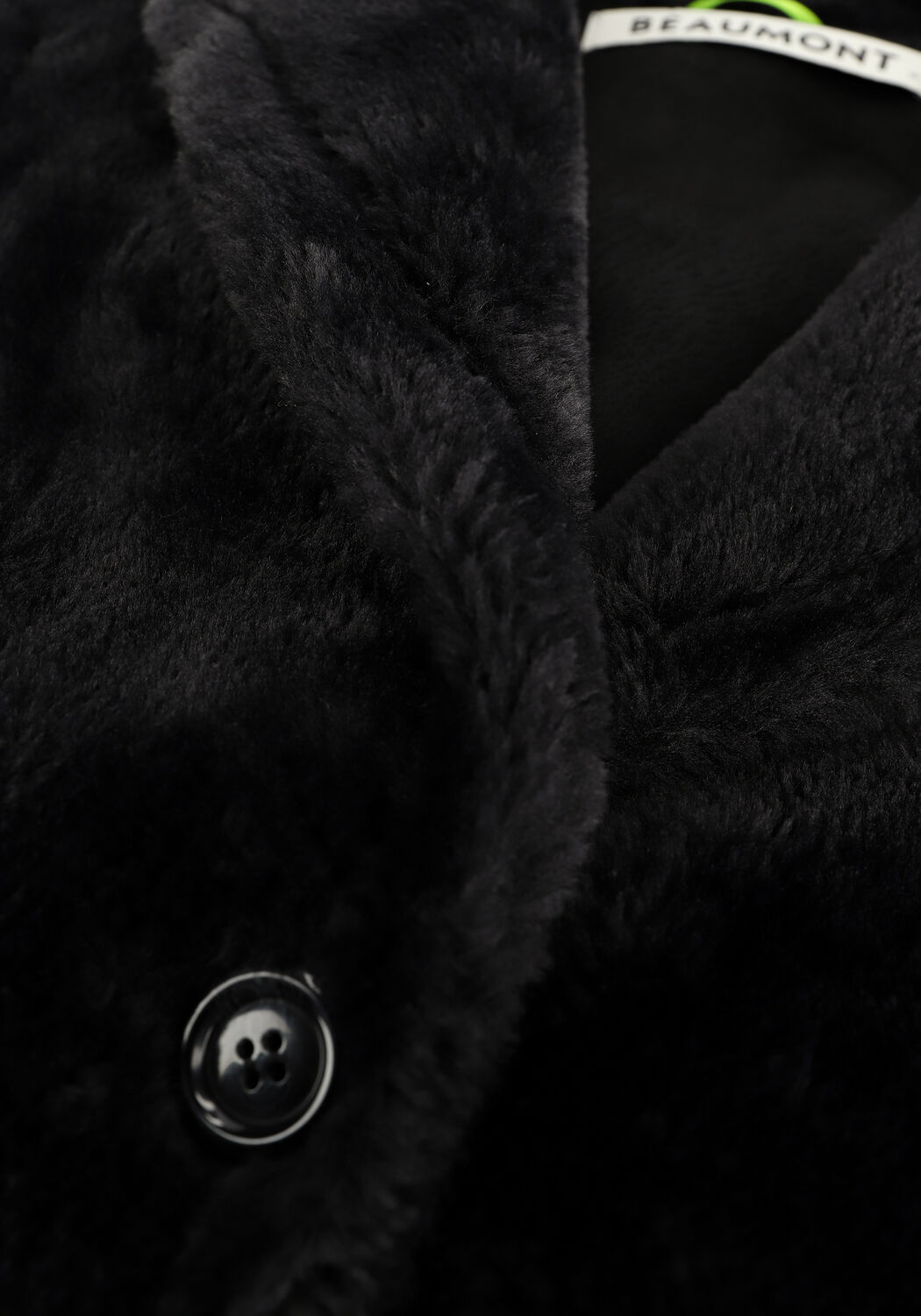 Schwarze BEAUMONT Fake-Fur-Jack BONDED TEDDY COAT - large
