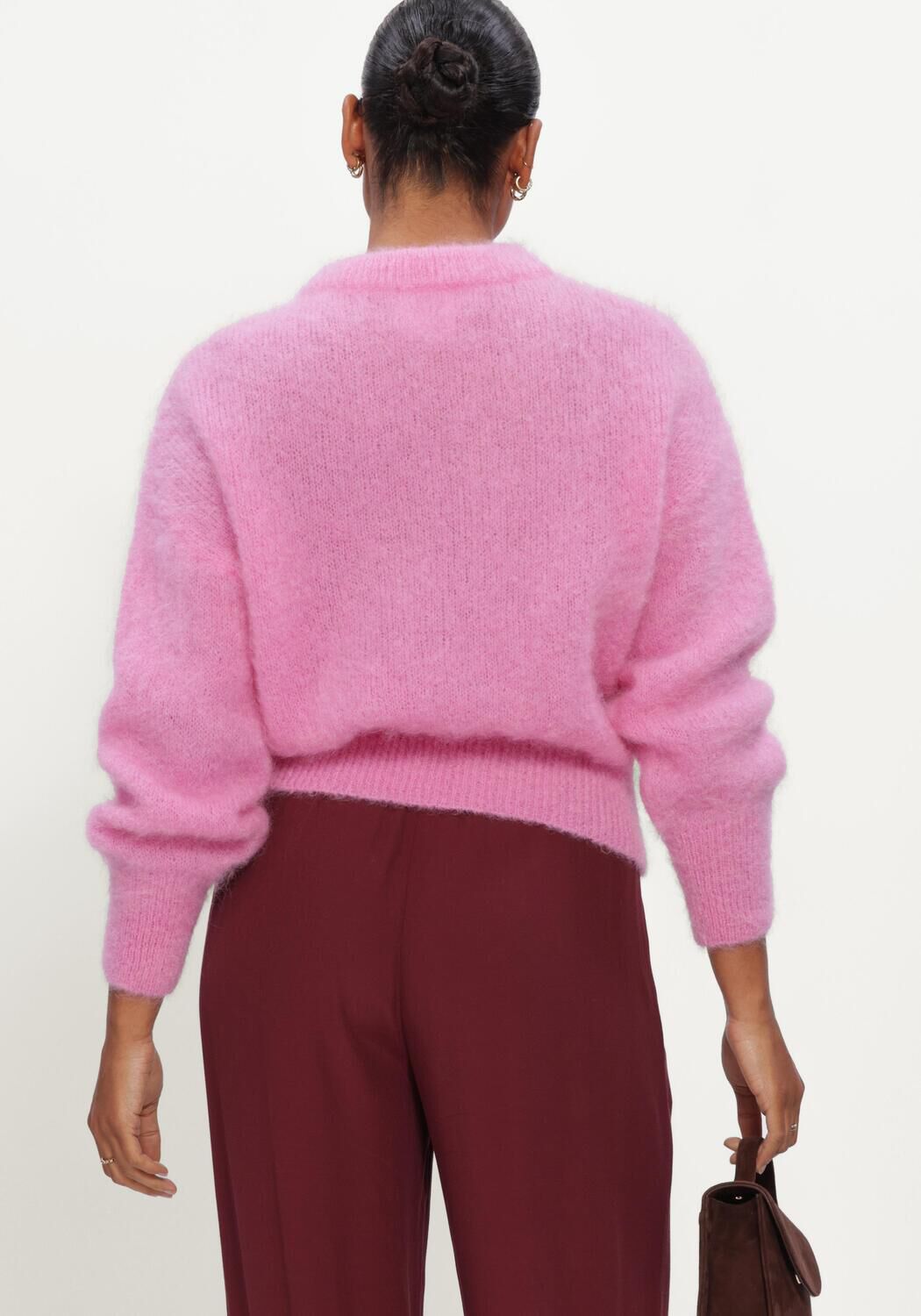 Rosane TWNS Pullover SOLID LONG-SLEEVE ROUND NECK SWEATER - large