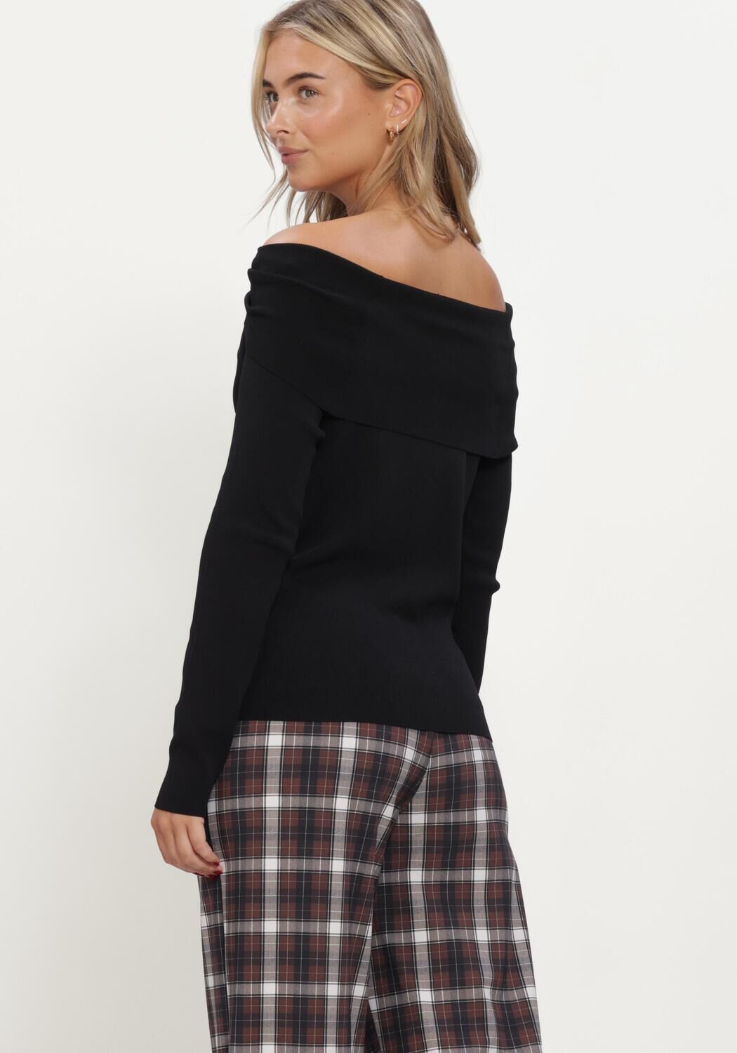 Schwarze STUDIO ANNELOES Top Fanny off-shoulder top - large