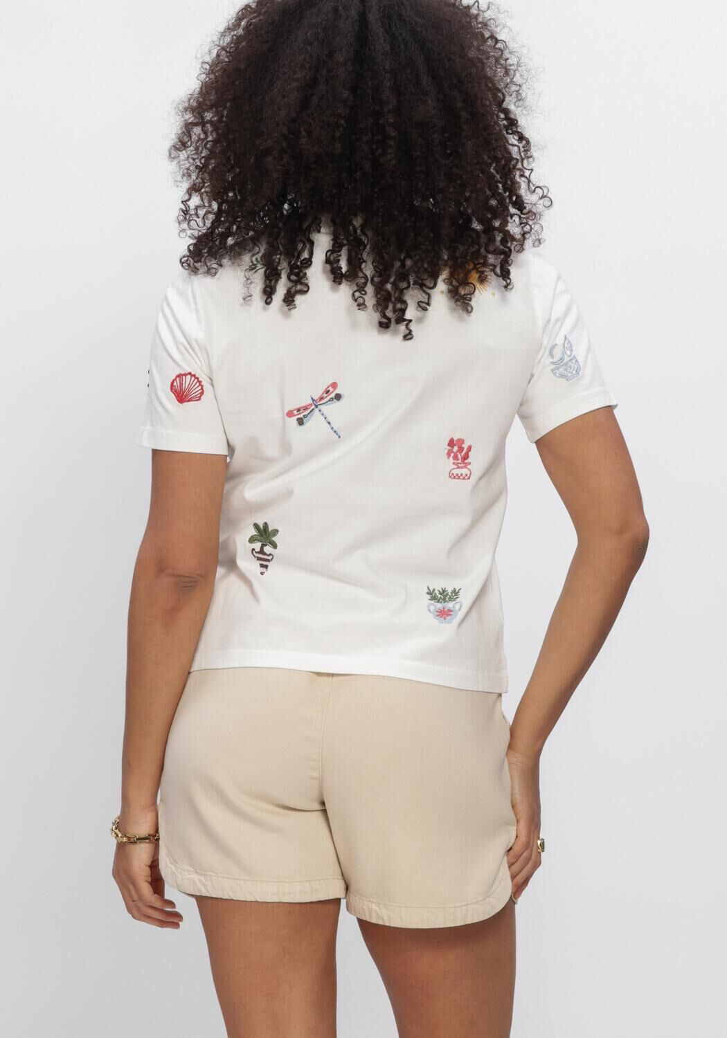 Wei&szlig;e OBJECT T-shirt OBJLUNAI 2/4 LO T-SHIRT - large