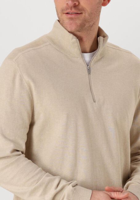 Beige SELECTED HOMME Pullover SLHBERG HALF ZIP CARDIGAN NOOS - large