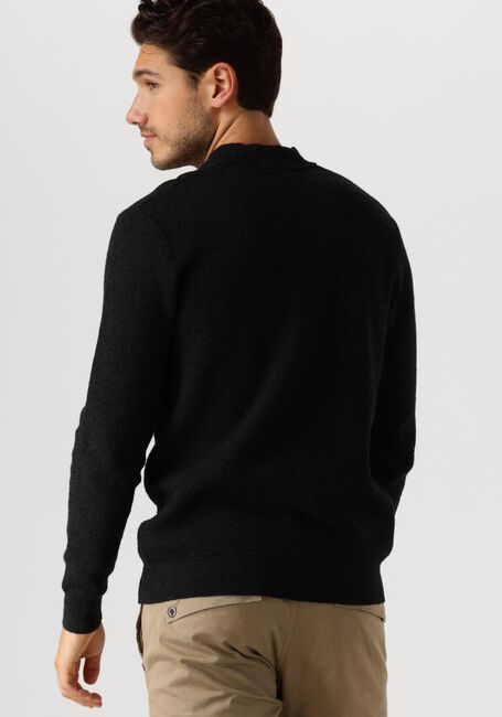 Schwarze CAST IRON Pullover MOCK NECK FINE BOUCLE - large