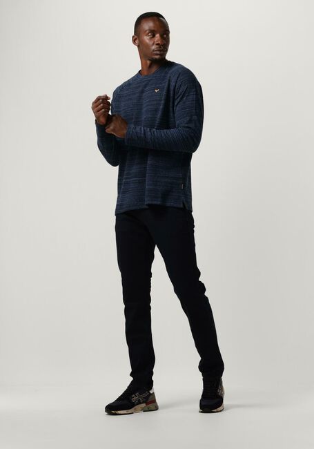 Dunkelblau PME LEGEND Pullover LONG SLEEVE GRANDAD WAFFLE JERSEY - large
