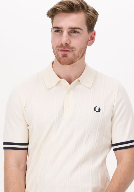 Nicht-gerade weiss FRED PERRY Polo-Shirt TIPPING TEXTURE KNITTED SHIRT - large