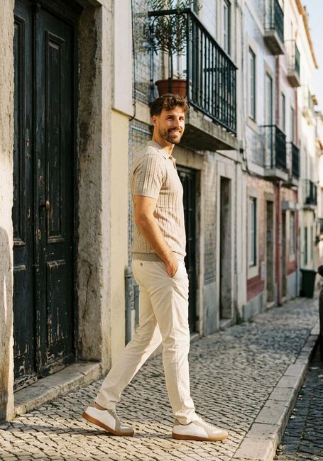 Beige GENTILUOMO Polo-Shirt POLO NO BUTTON SS K2020-275 - large