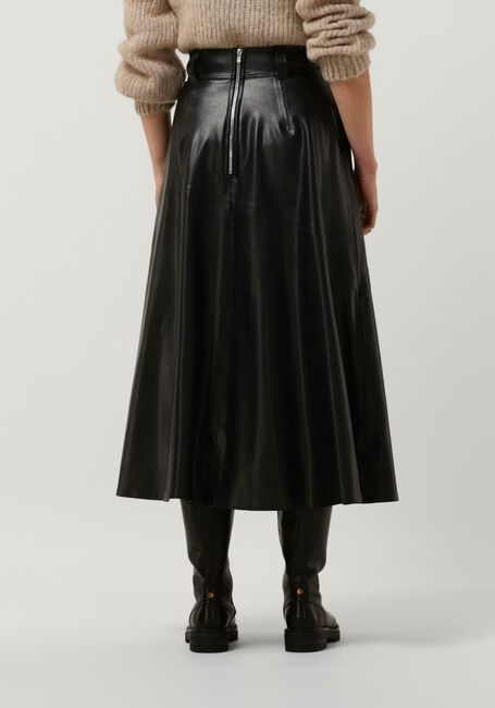 Schwarze VANILIA Midirock VEGAN LEATHER SKIRT - large