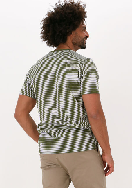 Olive SELECTED HOMME T-shirt SLHNORMAN180 STRIPE SS O-NECK  - large