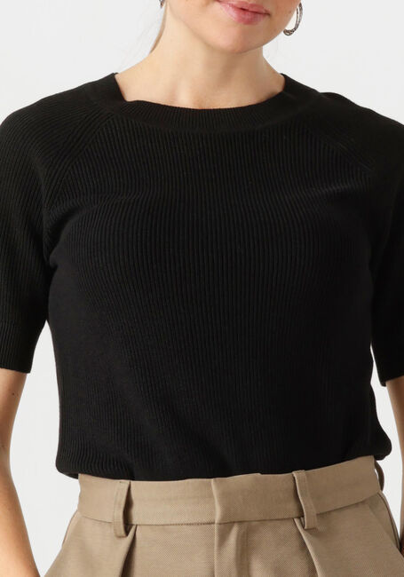 Schwarze SELECTED FEMME T-shirt SLFELINNA NEW SS KNIT TOP - large