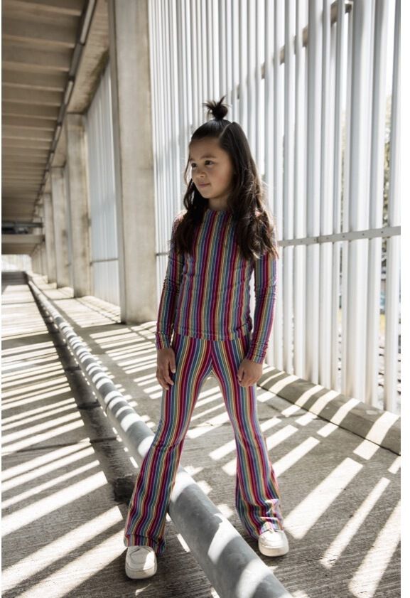 Mehrfarbige/Bunte SALTY STITCH Schlaghose RAINBOW FLARED LEGGING - large