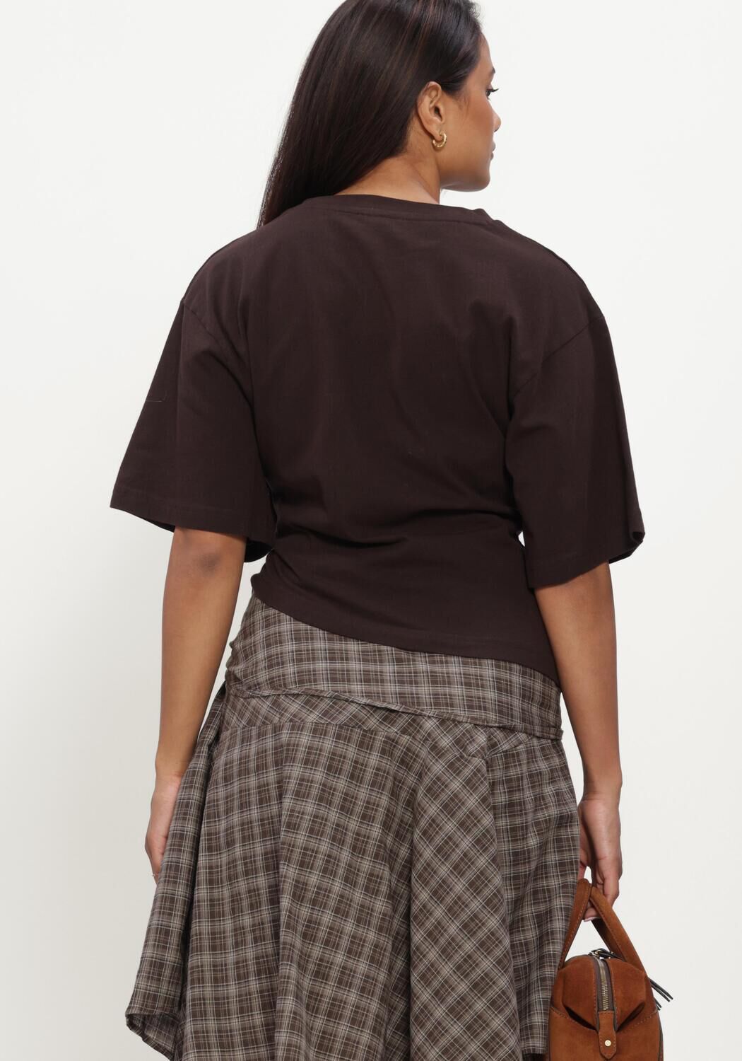 Braune NEO NOIR T-shirt ALIRA BOXY TEE - large