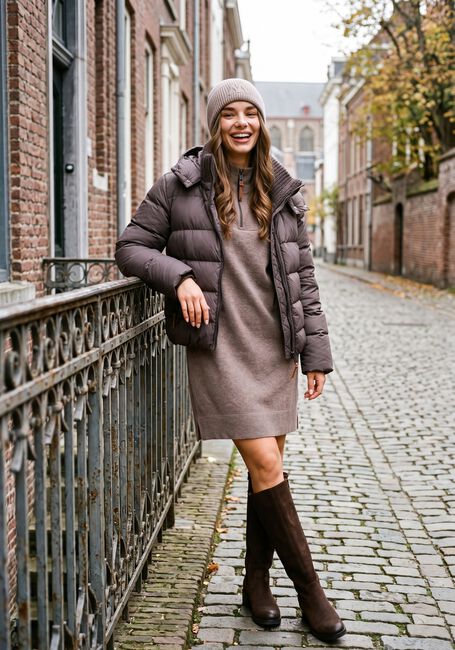 Taupe MOSCOW Wattierte Jack 14-08-BRANDY - large