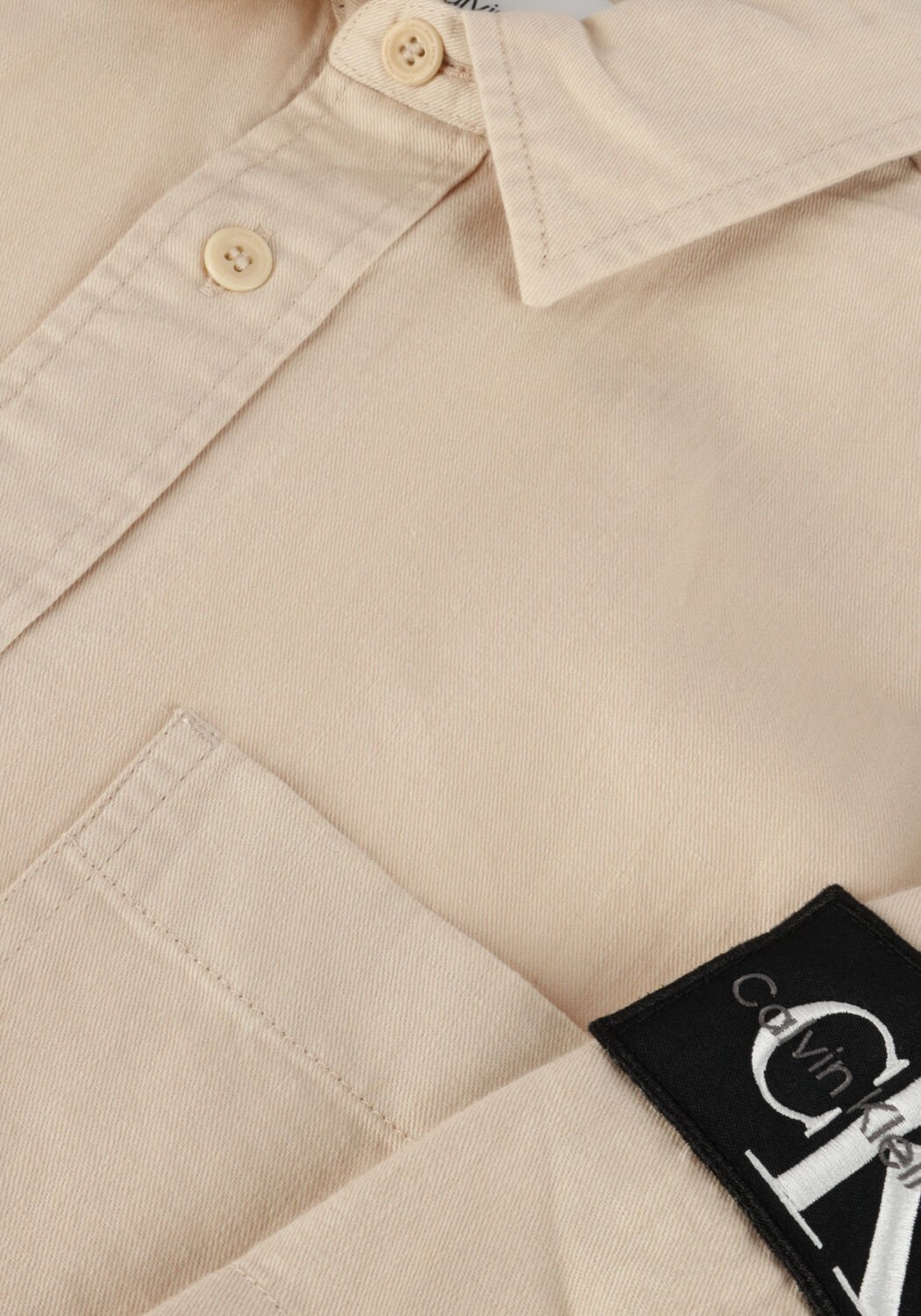 Beige CALVIN KLEIN Casual-Oberhemd LINEN SS SHIRT - large