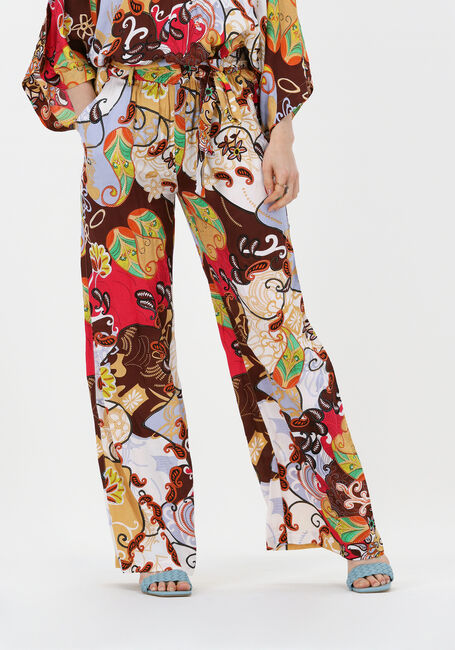 Mehrfarbige/Bunte SUMMUM Weite Hose TROUSER FESTIVAL PRINT ON VISCOSE SATIN - large