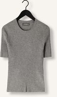 Graue MOS MOSH T-shirt RELENA RIB SS CREW NECK KNIT Graue MOS MOSH T-shirt RELENA RIB SS CREW NECK KNIT - medium