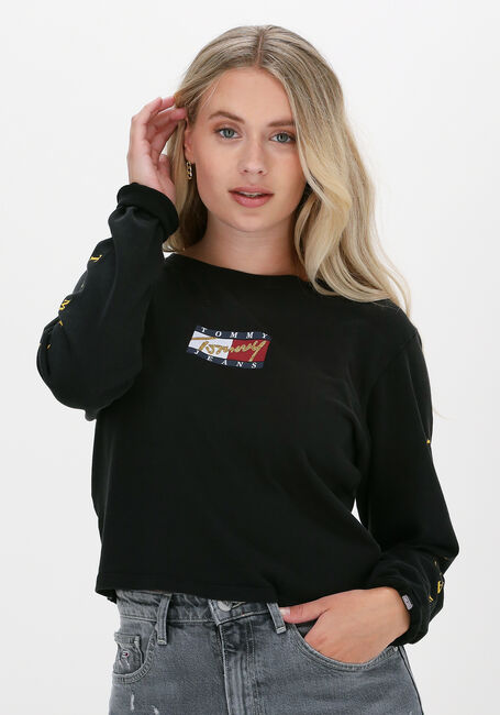 Schwarze TOMMY JEANS T-shirt TJW REG VINTAGE BRONZE 3 TEE L - large