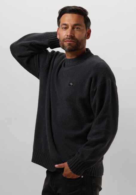 Schwarze CALVIN KLEIN Pullover BOUCLE BOXY SWEATER - large