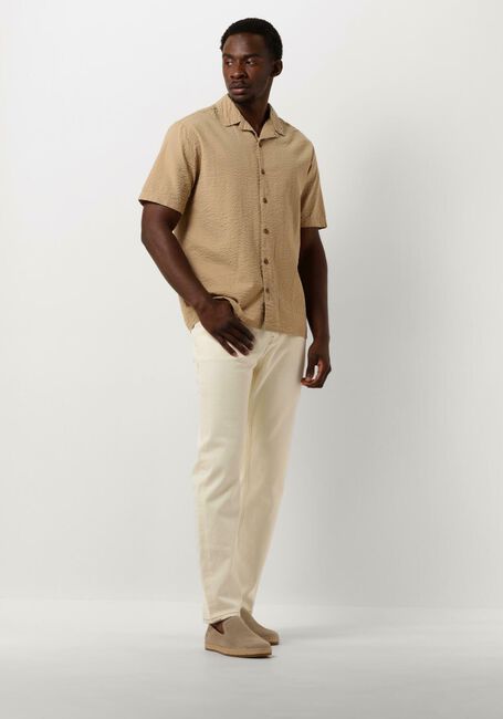 Camelfarbene ANERKJENDT Casual-Oberhemd AKLEO S/S SEERSUCKER SHIRT - large