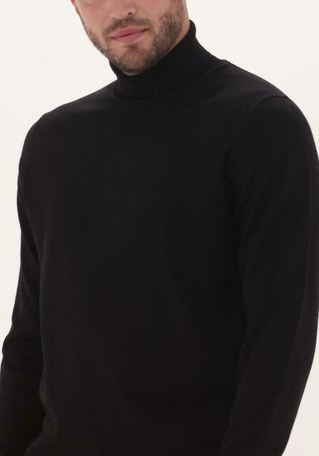 Schwarze SELECTED HOMME Rollkragenpullover TOWN MERINO COOLMAX KNIT ROLL B - large