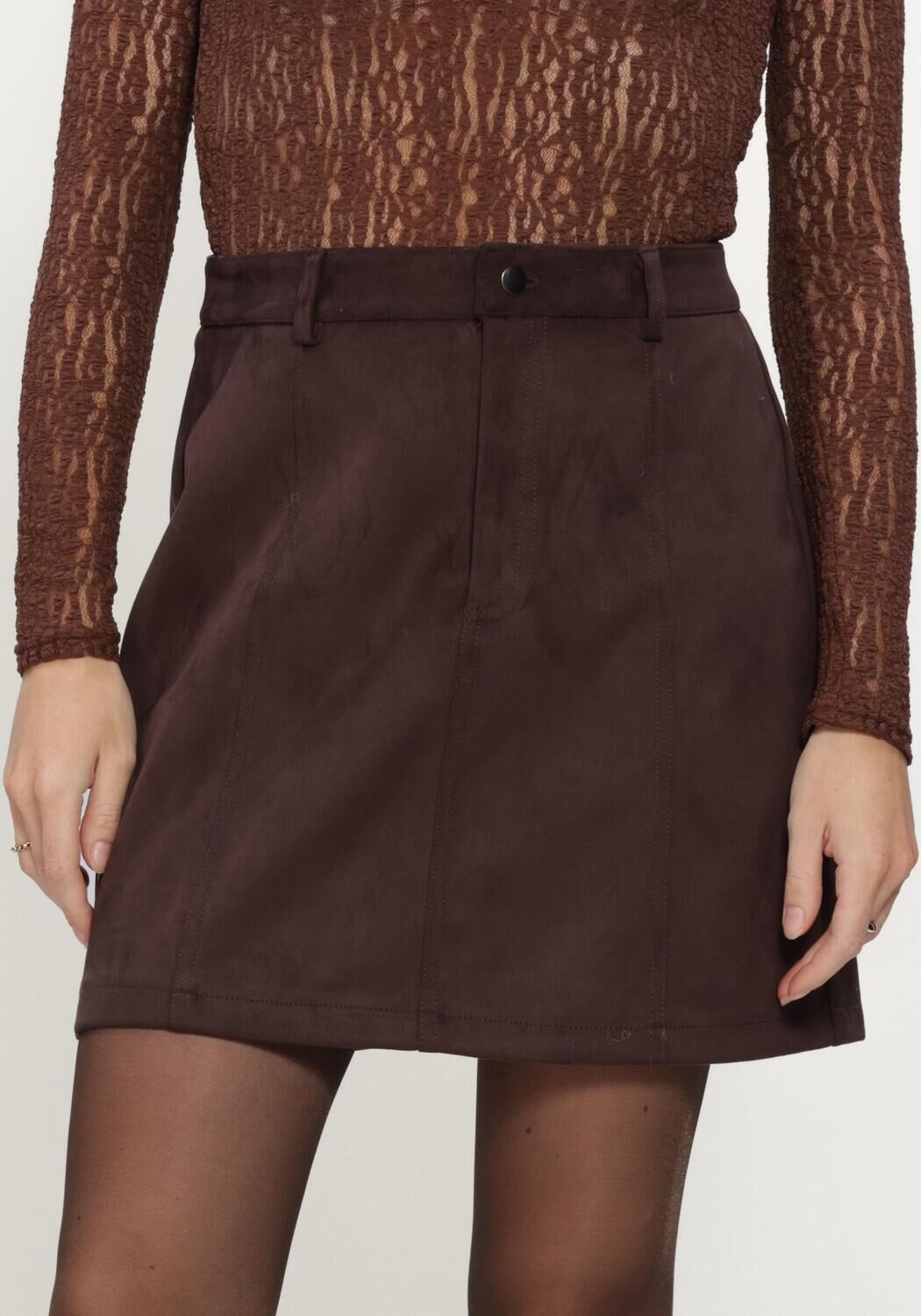 Braune OBJECT Minirock OBJALLIE HW SHORT SKIRT R - large
