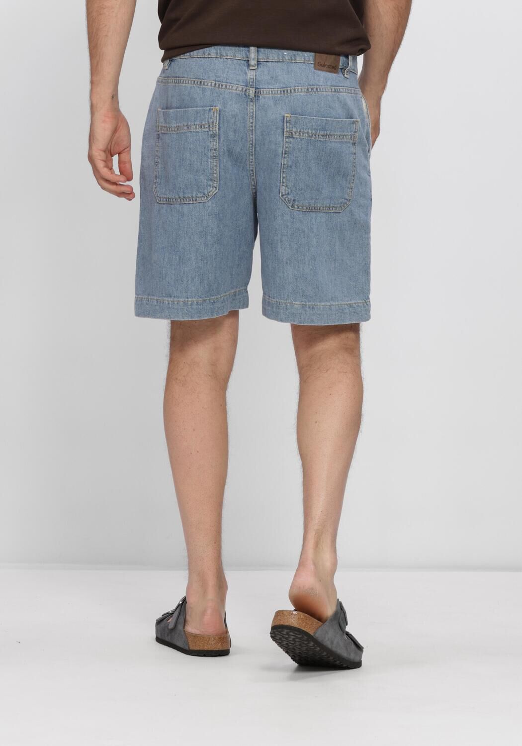 Hellblau SELECTED MEN Kurze Hosen SLHLOOSE MASON LIGHT BLUE 802  DNM SHORTS - large