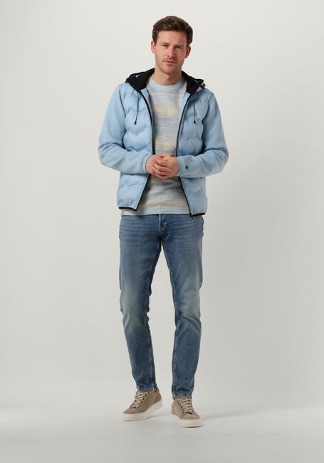 Hellblau CAST IRON Wattierte Jack HOODED JACKET TECH JERSEY INTERLOCK - large