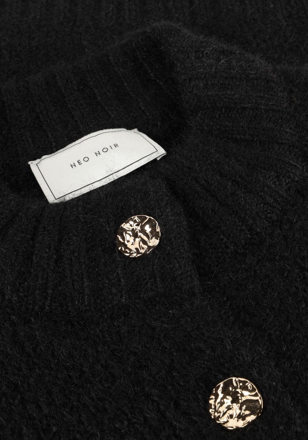 Schwarze NEO NOIR Pullover BENUTA FLUFFY KNIT CARDIGAN - large