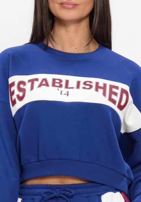Blaue ALIX THE LABEL Sweatshirt LADIES KNITTED LOGO TAPE SWEATER - large