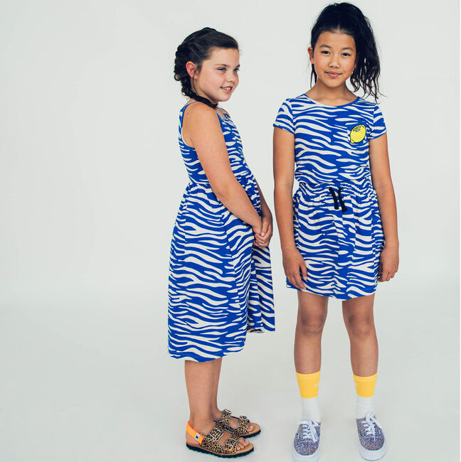 Blaue CARLIJNQ Midikleid ZEBRA - HALTER DRESS - large