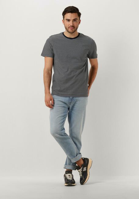 Blau/weiß gestreift SELECTED HOMME T-shirt SLHASPEN STRIPE SS O-NECK TEE NOOS - large