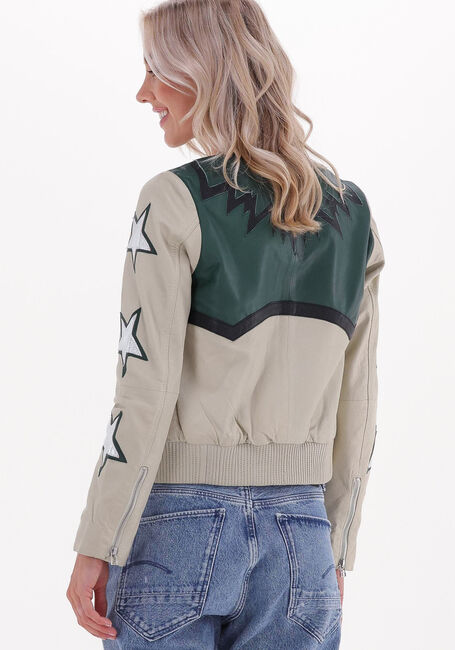 Creme GOOSECRAFT Lederjack CLUB BOMBER - large