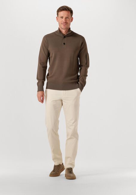 Braune GENTI Pullover TURTLE 3 BUTTON LS - large