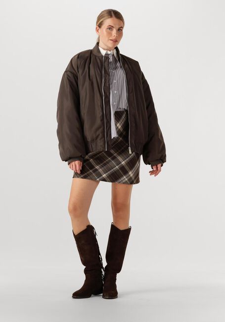 Braune NEO NOIR Minirock LUNNA CHECK SKIRT - large