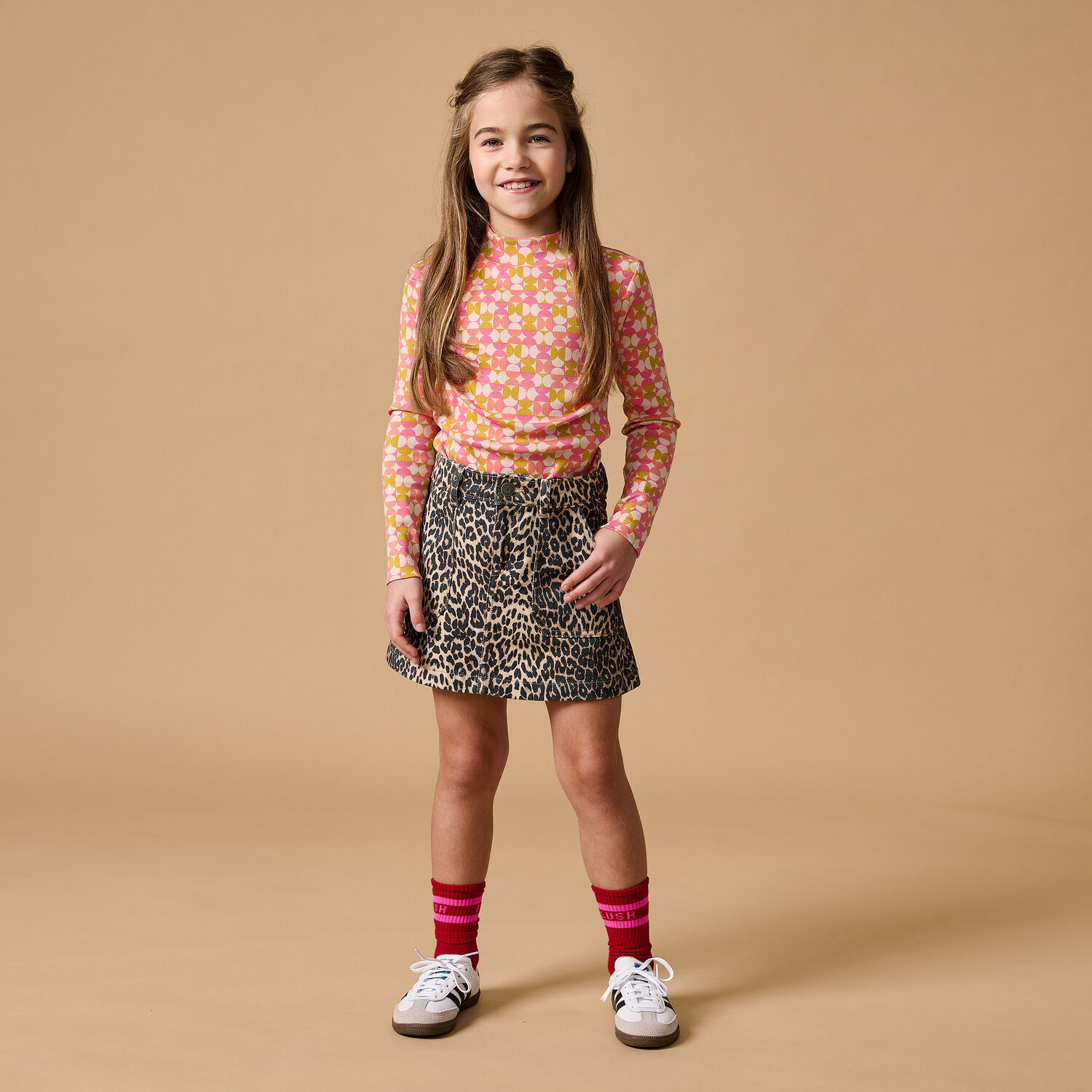 Mehrfarbige/Bunte PETIT BLUSH Top RIB TURTLE NECK - large