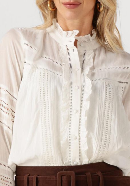 Weiße ROUGE EDIT Top ROUALBA LS CHINA COLLAR SHIRT - large