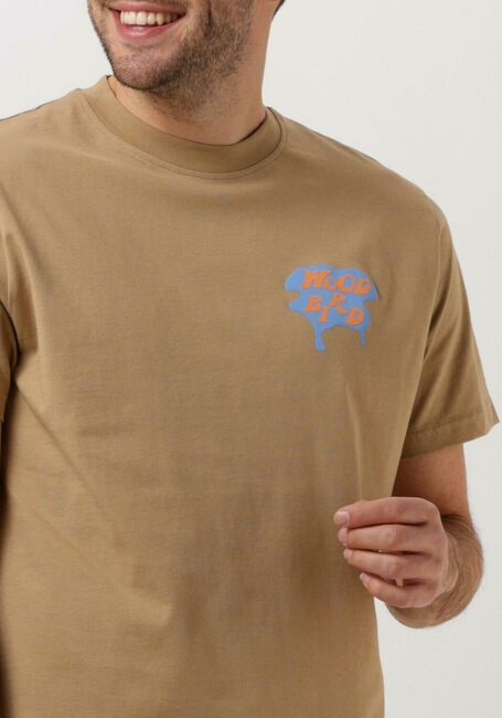 Camelfarbene WOODBIRD T-shirt KALEB OASE TEE - large