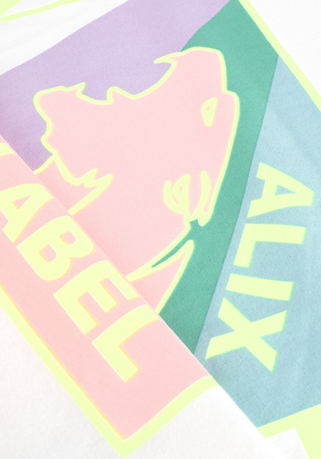 Wei&szlig;e ALIX THE LABEL T-shirt PASTEL PANTHER T-SHIRT - large
