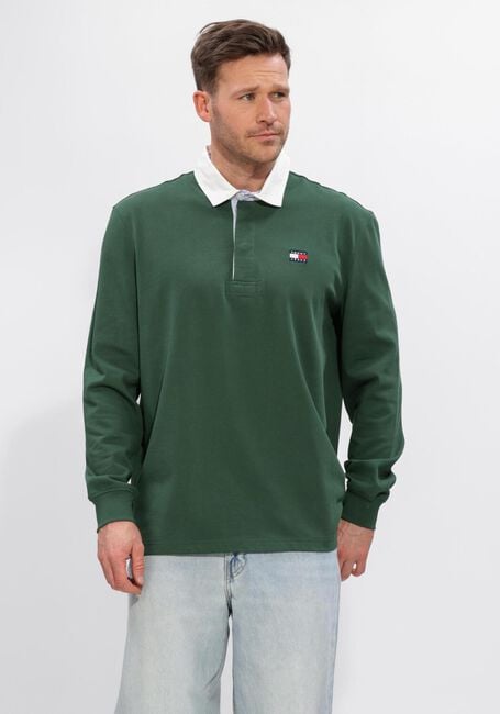 Dunkelgr&uuml;n TOMMY JEANS Polo-Shirt TJM RLX ESS BADGE RUGBY - large