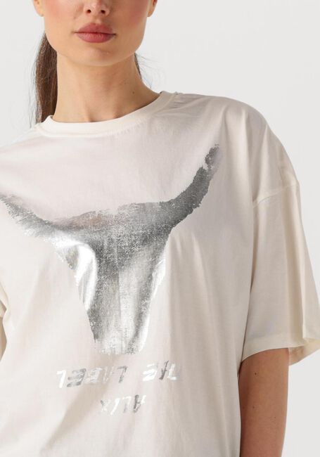Weiße ALIX THE LABEL T-shirt LADIES KNITTED SILVER BULL T-SHIRT - large