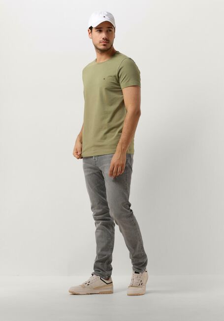 Olive TOMMY HILFIGER T-shirt STRETCH SLIM FIT TEE - large