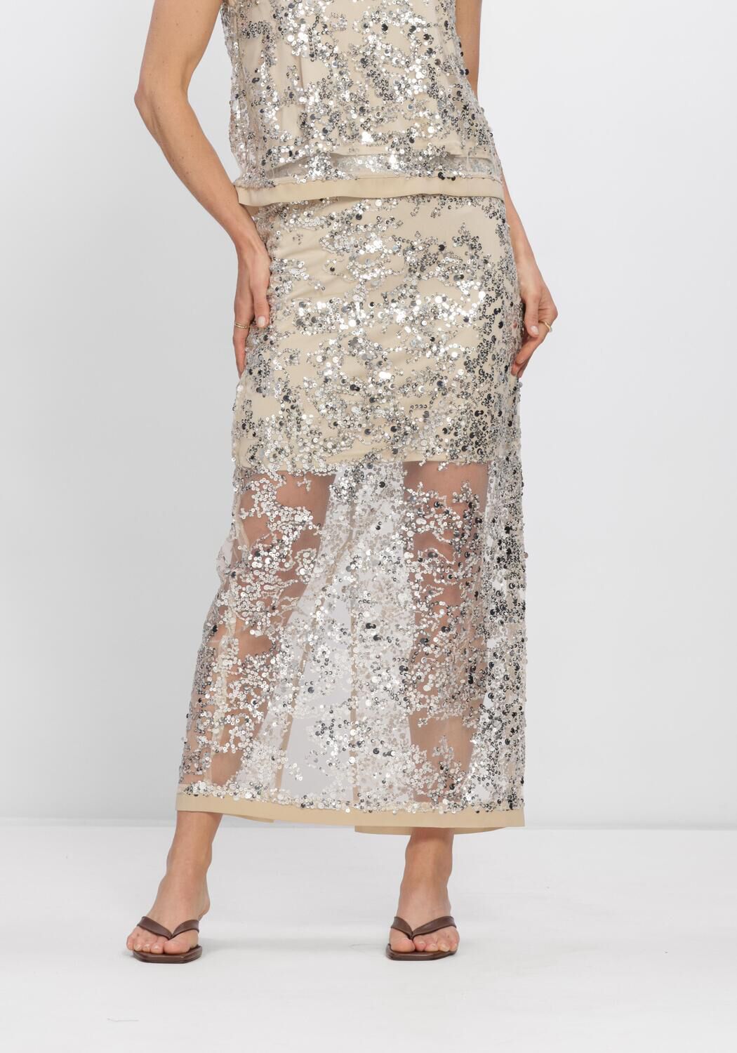 Silberne ROUGE EDIT R&ouml;cke ROULEONA HW ANKLE SKIRT - large