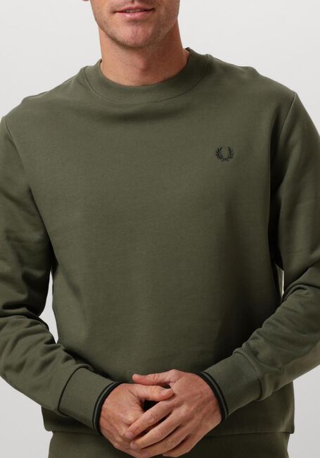 Grüne FRED PERRY Pullover CREW NECK SWEATSHIRT - large