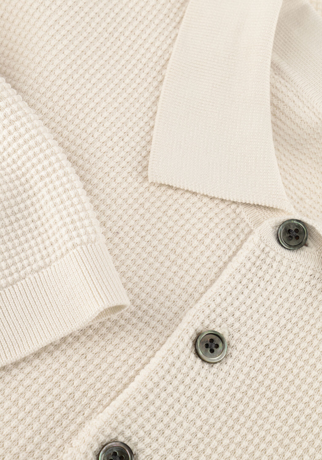 Ecru PROFUOMO Polo-Shirt POLO SS AERO EASE WAFFLE STRUCTURE - large